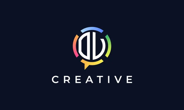 Lettres Initiales Creative Chat Logo Logo Intègre Une Forme Abstraite — Image vectorielle