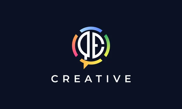 Logo Creative Chat Lettere Iniziali Questo Logo Incorporare Con Forma — Vettoriale Stock