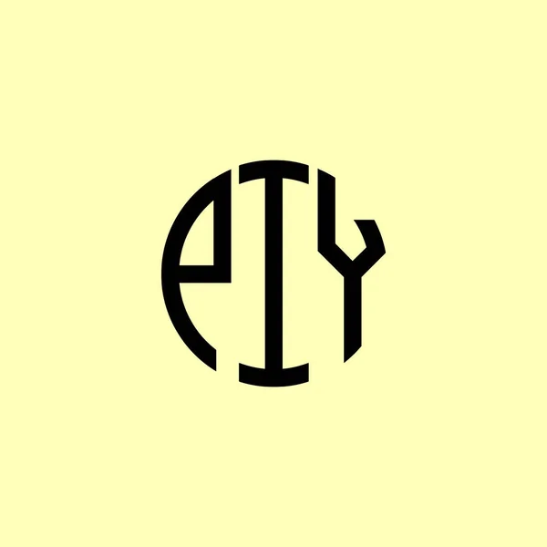 Lettres Initiales Arrondies Créatives Logo Piy Conviendra Pour Quelle Entreprise — Image vectorielle