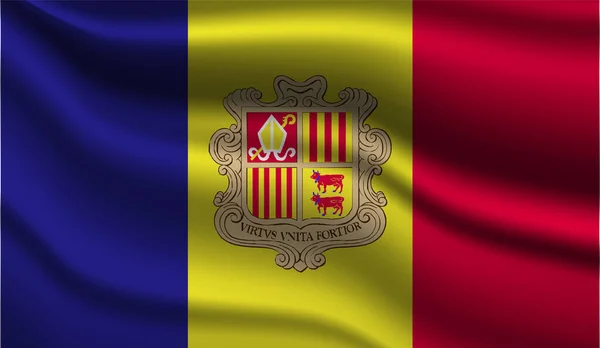 Andorra Realistic Modern Flag Design Vektorová Ilustrace Používá Pozadí Texturu — Stockový vektor