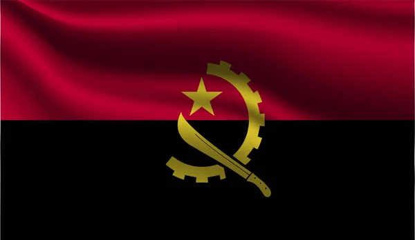 Angola Realistic Modern Flag Design Inglés Ilustración Vectorial Utilizará Para — Vector de stock