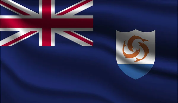 Anguilla Realistische Moderne Vlag Ontwerp Vector Illustratie Het Zal Gebruikt — Stockvector