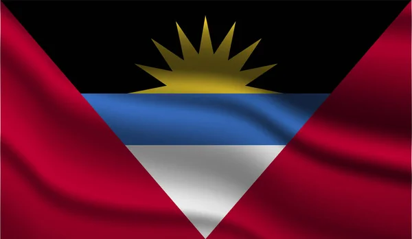 Antigua Barbuda Realistic Modern Flag Design Illustrazione Vettoriale Sarà Utilizzato — Vettoriale Stock