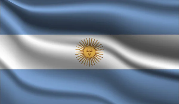 Argentina Realistic Modern Flag Design Ilustración Vectorial Utilizará Para Fondo — Vector de stock