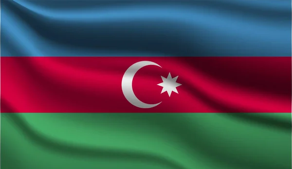 Desain Bendera Modern Yang Realistik Azerbaijan Vektor Ilustrasi Ini Akan - Stok Vektor