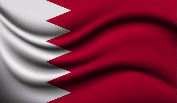 Bahréin Realista Ondeando Diseño Bandera Ilustración Vectorial Utilizará Para Fondo — Archivo Imágenes Vectoriales
