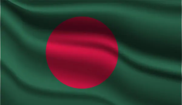 Реалістичний Дизайн Сучасного Прапора Бангладеш Векторна Ілюстрація Він Буде Використовуватися — стоковий вектор