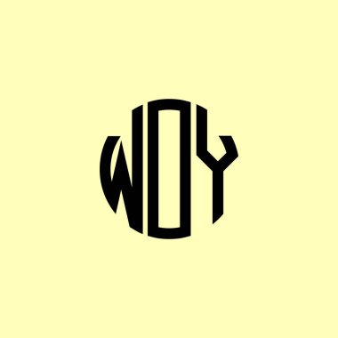 Yaratıcı Yuvarlak Harfler WOY logosu. Bu başlangıç için hangi şirket veya markanın adı uygun olacaktır.
