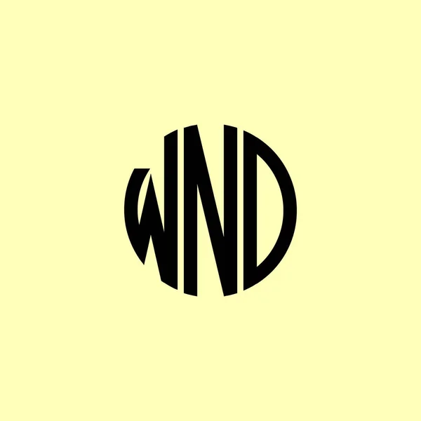 Yaratıcı Yuvarlak Harfler Wnd Logosu Başlangıç Için Hangi Şirket Veya — Stok Vektör