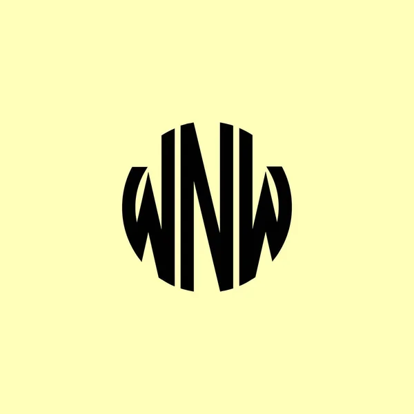 Lettres Initiales Arrondies Créatives Wnw Logo Conviendra Pour Quelle Entreprise — Image vectorielle