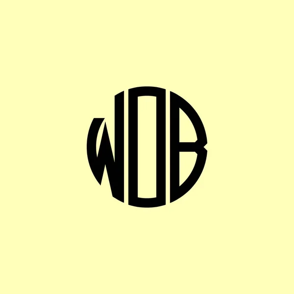 Kreative Runde Anfangsbuchstaben Wob Logo Wird Geeignet Sein Für Welches — Stockvektor