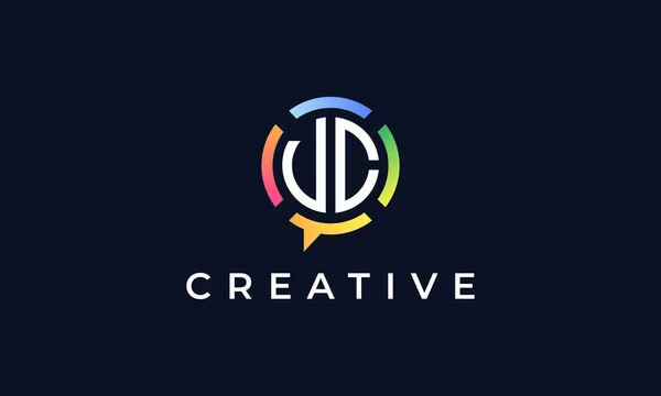 Логотип Creative Chat Initial Letters Логотип Включает Себя Абстрактную Форму — стоковый вектор