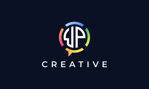 Charla Creativa Cartas Iniciales Logo Este Logo Incorpora Con Forma — Archivo Imágenes Vectoriales