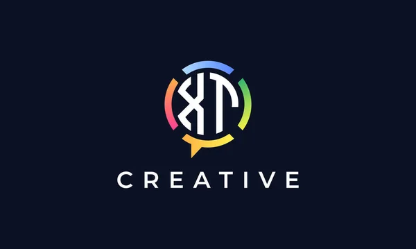 Creative Chat Cartas Iniciais Logotipo Este Logotipo Incorporar Com Forma —  Vetores de Stock