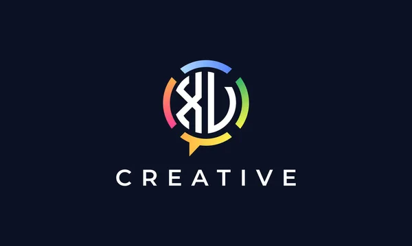 Yaratıcı Sohbet Mektupları Logosu Logo Soyut Sohbet Şekli Harfleri Olan — Stok Vektör