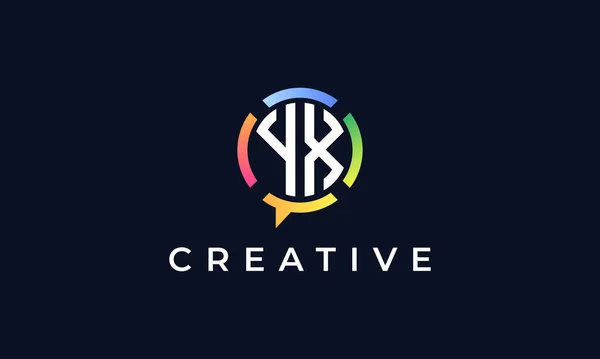 Lettres Initiales Creative Chat Logo Logo Intègre Une Forme Abstraite — Image vectorielle