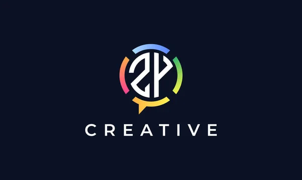 Creative Chat Initial Letters Logo Логотип Включает Себя Абстрактную Форму — стоковый вектор