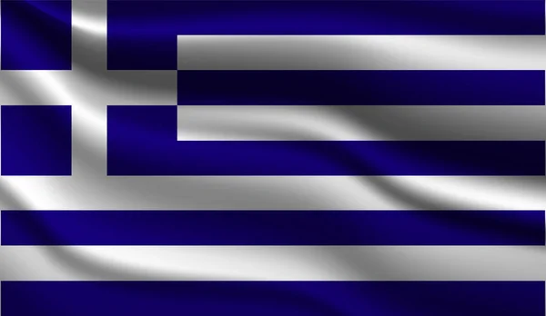 Greece Realistic Modern Flag Design Vector Illustration Used Background Texture — Stock Vector