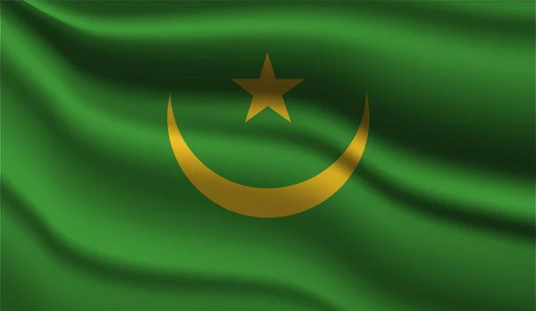 Mauritanië Realistische Moderne Vlag Ontwerp Vector Illustratie Het Zal Gebruikt — Stockvector