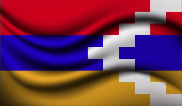 Реалистичный Дизайн Флага Нагорного Карабаха Векторная Иллюстрация Будет Использоваться Фона — стоковый вектор