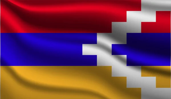 Реалистичный Современный Флаг Нагорного Карабаха Векторная Иллюстрация Будет Использоваться Фона — стоковый вектор