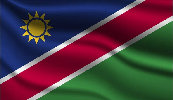 Namibie Realistické Moderní Vlajka Design Vektorová Ilustrace Používá Pozadí Texturu — Stockový vektor