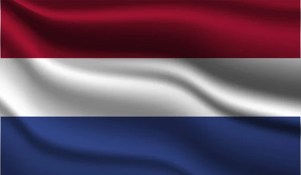 Netherlands Realistic Modern Flag Design Inglés Ilustración Vectorial Utilizará Para — Archivo Imágenes Vectoriales