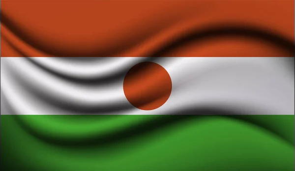 Niger Realistisches Flaggenschwenken Vektorillustration Wird Für Hintergrund Textur Oder Banner — Stockvektor