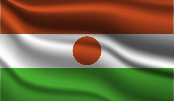 Niger Realistisches Modernes Flaggendesign Vektorillustration Wird Für Hintergrund Textur Oder — Stockvektor