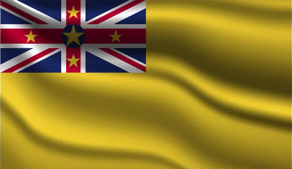 Niue Realistic Design Bandeira Moderna Ilustração Vetorial Ele Será Usado — Vetor de Stock