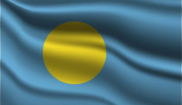 Palau Realistische Moderne Vlag Ontwerp Vector Illustratie Het Zal Gebruikt — Stockvector