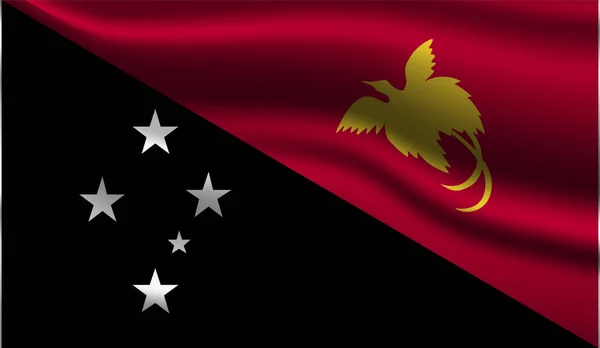 Papua Nova Guiné Realista Bandeira Moderna Design Ilustração Vetorial Ele — Vetor de Stock