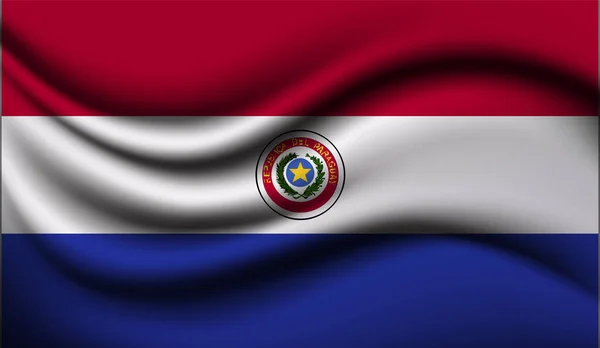 Paraguay Diseño Realista Ondeando Bandera Ilustración Vectorial Utilizará Para Fondo — Archivo Imágenes Vectoriales