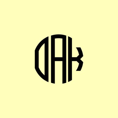 Yaratıcı Yuvarlak Harfler OAK logosu. Bu başlangıç için hangi şirket veya markanın adı uygun olacaktır.