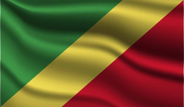Republiken Kongo Realistisk Modern Flaggdesign Vektorillustration Den Kommer Att Användas — Stock vektor