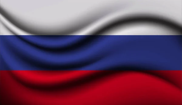 Russland Realistisches Flaggenschwenken Vektorillustration Wird Für Hintergrund Textur Oder Banner — Stockvektor