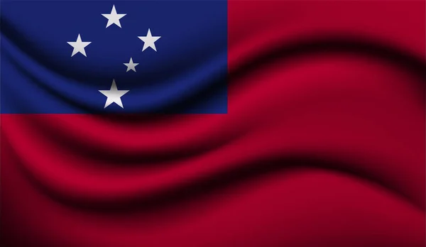 Samoa Realistisch Zwaaiend Vlagontwerp Vector Illustratie Het Zal Gebruikt Worden — Stockvector
