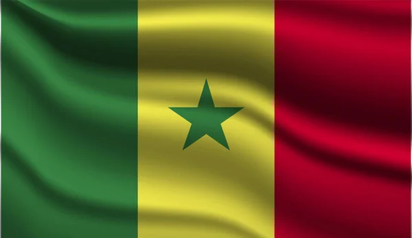 Senegal Realistic Modern Flag Design Inglés Ilustración Vectorial Utilizará Para — Vector de stock