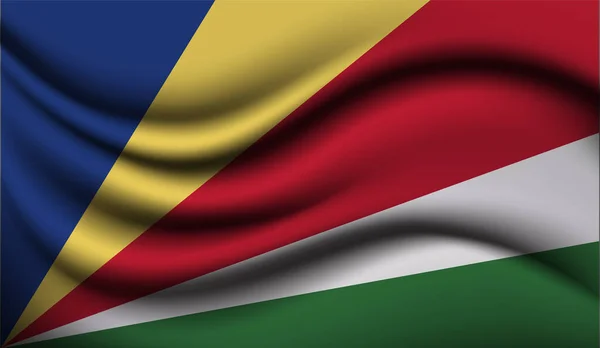 Seychelles Realisztikus Integető Zászlótervezés Vektor Illusztráció Háttérnek Textúrának Vagy Bannernek — Stock Vector