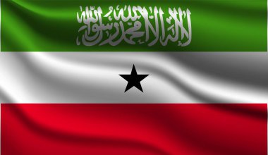 Somaliland Gerçekçi Modern Bayrak Tasarımı. Vektör çizimi. Arkaplan, doku veya pankart için kullanılacak.