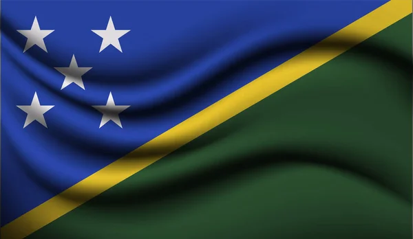 Solomon Islands Realistisch Zwaaiend Vlag Ontwerp Vector Illustratie Het Zal — Stockvector