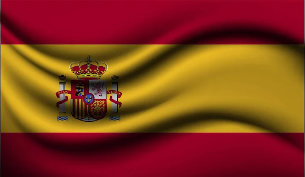 España Diseño Realista Ondeando Bandera Ilustración Vectorial Utilizará Para Fondo — Vector de stock