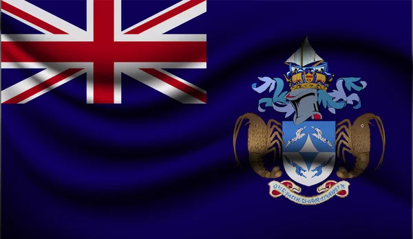 Drapeau Agitant Réaliste Tristan Cunha Illustration Vectorielle Sera Utilisé Pour — Image vectorielle