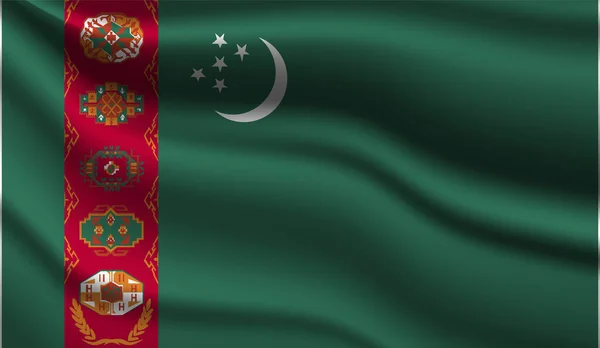Turkmenistan Realistisk Modern Flaggdesign Vektorillustration Den Kommer Att Användas För — Stock vektor