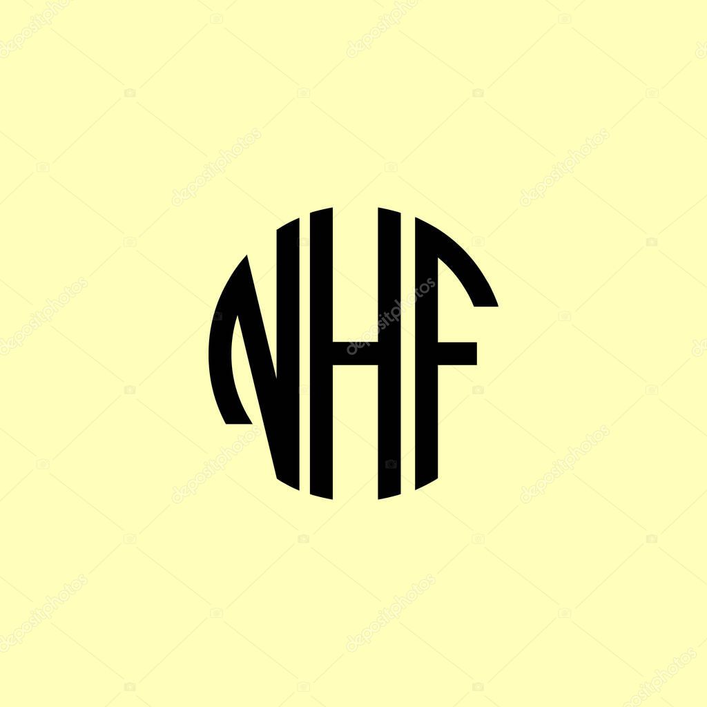 Creative Rounded Initial Letters NHF Logo. It will be suitable for which company or brand name start those initial.