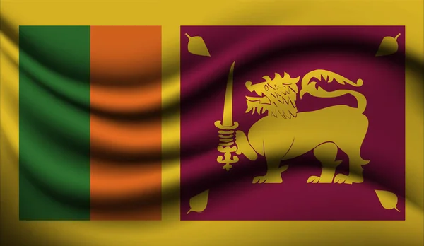 Sri Lanka Design Bandeira Acenar Realista Ilustração Vetorial Ele Será — Vetor de Stock