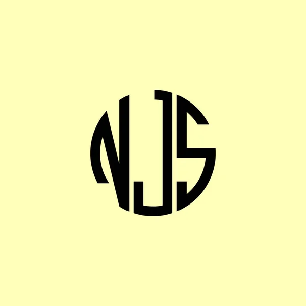 Δημιουργική Στρογγυλεμένα Αρχικά Γράμματα Njs Logo Είναι Κατάλληλο Για Ποια — Διανυσματικό Αρχείο
