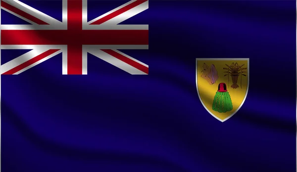 Turks Caicos Islands Realistic Modern Flag Design Illustration Vectorielle Sera — Image vectorielle