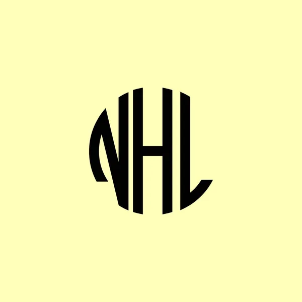 Letras Iniciales Redondeadas Creativas Nhl Logo Será Adecuado Para Qué — Vector de stock