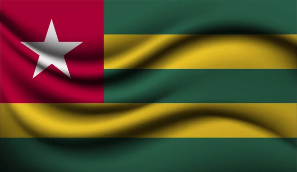 Togo Realistyczny Projekt Flagi Machania Ilustracja Wektora Będzie Używany Tła — Wektor stockowy